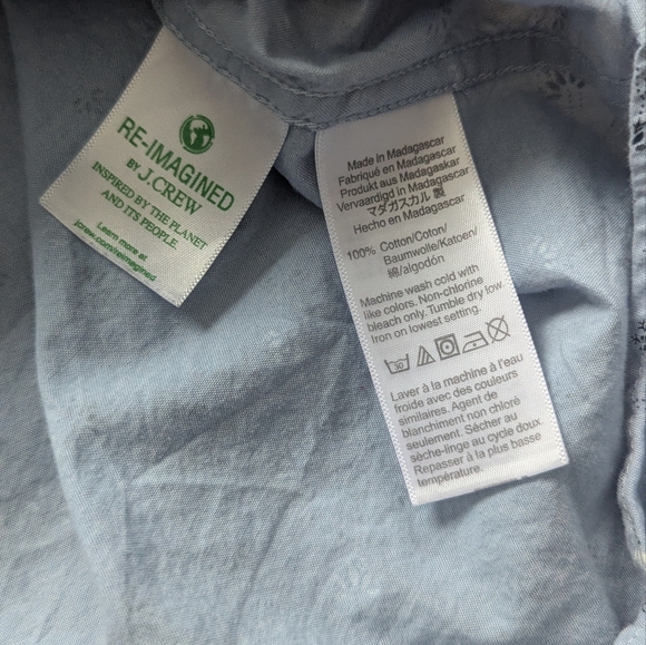 J.Crew Sky Blue Patterned Button-Down Shirt | Classic Preppy - Picture 5 of 5